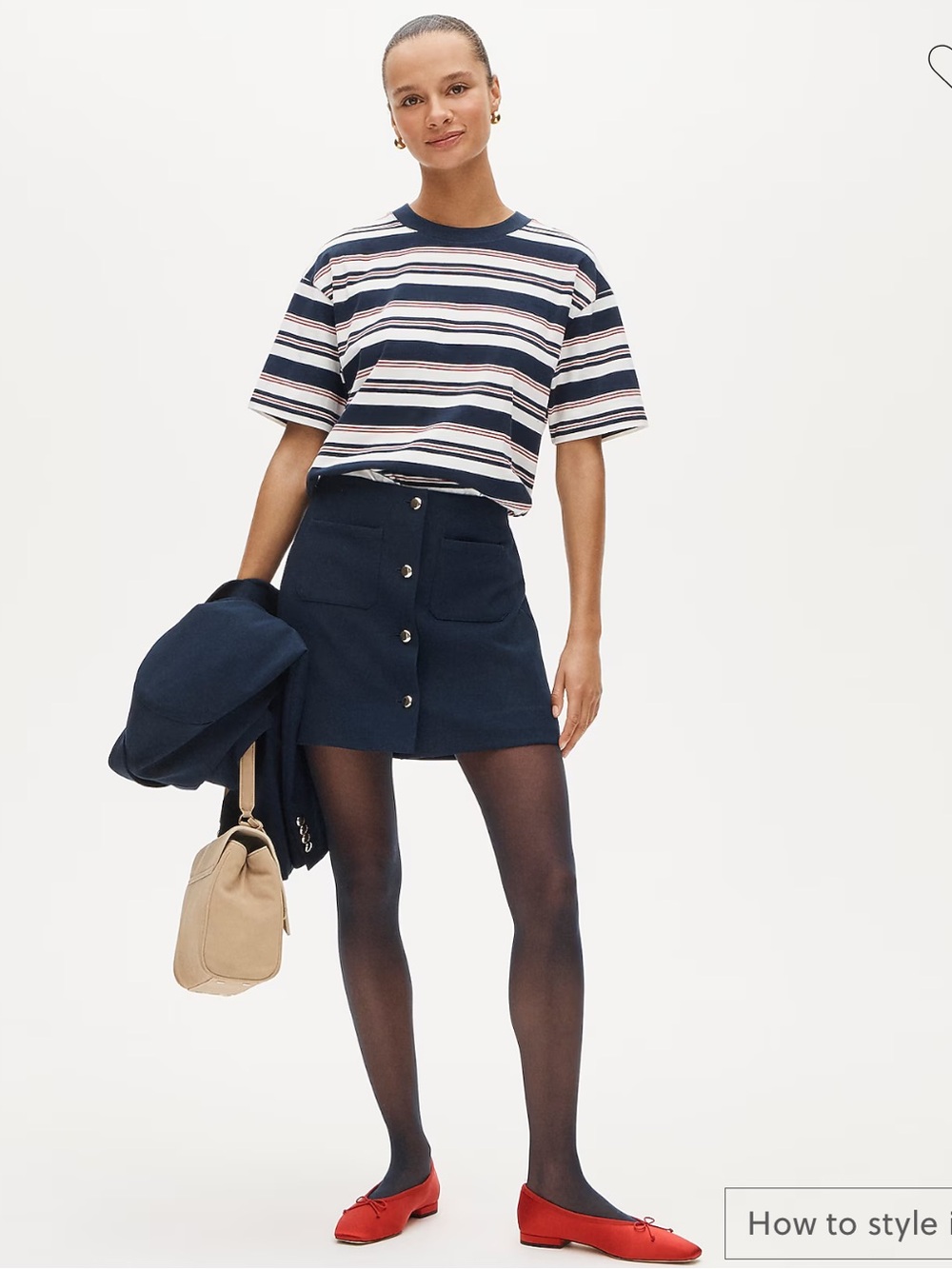 New with tags J.Crew fairfax four season stretch Navy Button-Front Mini Skirt
